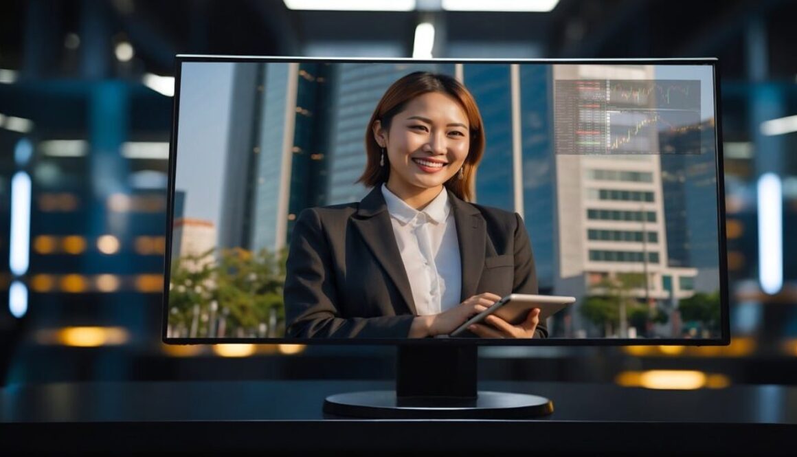 ai generated woman monitor screen 8714009