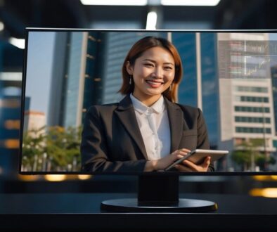 ai generated woman monitor screen 8714009